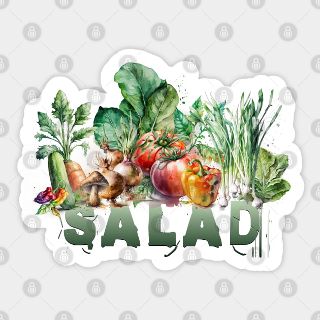 Watercolor Salad Sticker by HolidayBug